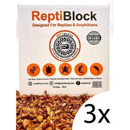 3pack of Reptiblock coconut bedding for snakes