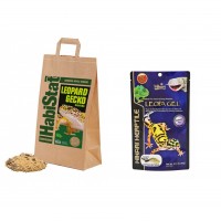Product Set - A substrate for the Leopard Gecko + Food for Leopard Gecko, for insect eating lizards