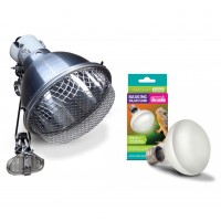 Product set Clamp Lamp for basking bulbs + UVA 3200K Solar Basking Floodlight-100W Heating Bulb