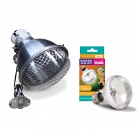 Zestaw Oprawa Klosz do lampy grzewczej + Żarówka grzewcza UVA 3200K Solar Basking SPOT 50W