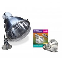 Zestaw Oprawa Klosz do lampy grzewczej + Żarówka grzewcza Halogen Basking Spot 100W