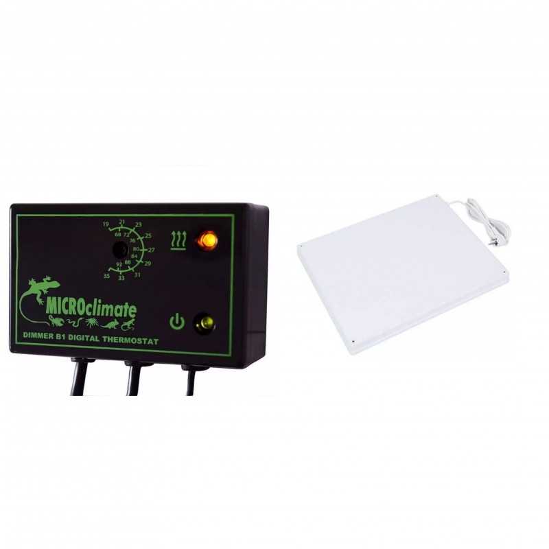 Zestaw Panel Grzewczy do Terrarium i Inkubacji 41x31cm 70W + Microclimate Dimmer B1 - Termostat