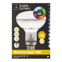 Reptile Systems - Mercury Vapor - Basking Lamp with UVB UVA 70W