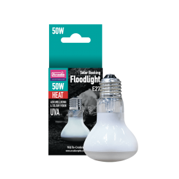 Arcadia Solar Basking Floodlight 50W - UVA Heating Bulb for Terrarium
