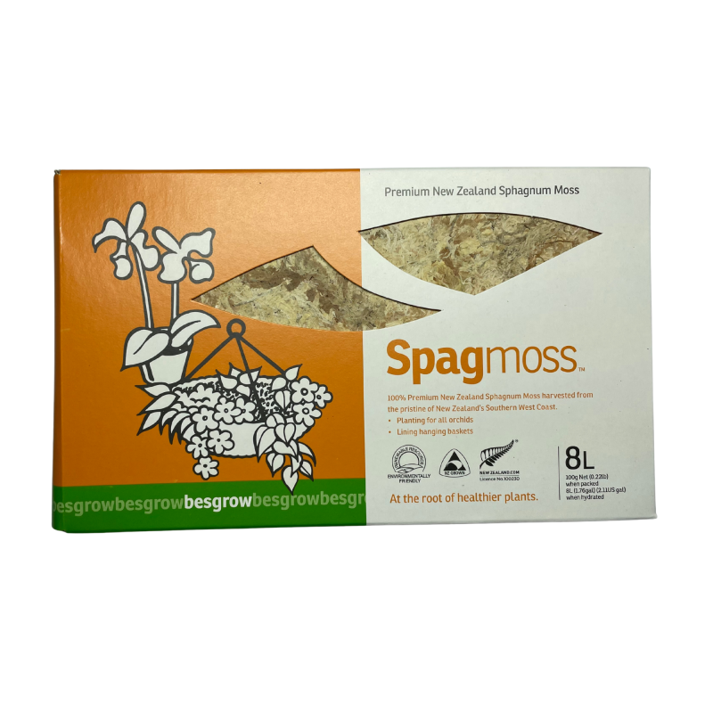 Besgrow Spagmoss 8L Nowozelandzki Mech Torfowiec do Storczyków, do Roślin 100g